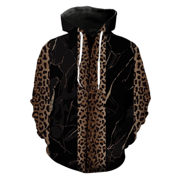 Sudadera con capucha y cremallera con estampado animal abstracto para hombre, estilo casual, para adolescentes, estilo hip hop, divertida, unisex, con capucha, chaquetas y tops geniales.