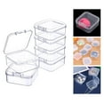 thumbnail image 3 of 6x Mini Jewelry Storage Box Transparent Square with Containers Box Transparent Lid for Earplugs Crafts M, 3 of 8
