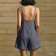 thumbnail image 6 of Lcziwo Cotton Shorts Jumpsuits for Women Spaghetti Strap Wide Leg Loose Overalls Summer Vacation Casual Trendy Tank Rompers with Pockets Dark Gray,L, 6 of 8