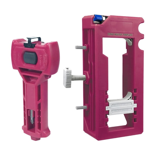 Plantilla para bisagras de puerta, kit de instalación de bisagras portátil y fácil de instalar para carpinteros. Rojo