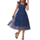 thumbnail image 1 of INSPIRE CHIC Vestido Midi de Verano para Mujeres con Volantes y Tulle Sin Mangas, Vestido de Fiesta, Color Azul Oscuro, 1 of 6