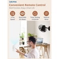 thumbnail image 2 of Lokivas 10in Wall Mount Fan with Remote Control, Small Reversible Fan with Plug in Cord, 6 Speed, Adjustable Tilt, for Garage, Gym, Black, 2 of 7