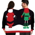 thumbnail image 4 of Suéter navideño de parodia navideña con impresión digital 3D para parejas, suéter doble de dos piezas, ropa suelta divertida para amantes de otoño e invierno, 4 of 5