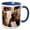 Blue/White, variant on 3drose, New Mexico, Santa Fe, Plaza, Cattle Skulls on Display - Us32 Rca0064 - Rob Casey, 11oz Two-tone Black Mug