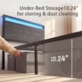 thumbnail image 5 of Bolvdo Twin Size Bed Frame with Headboard & Footboard, LED Light & Charging Station, Under-Bed Storage, Noise-Free, No Box Spring Needed, Easy Assembly, Rustic Gray, 5 of 7
