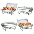 thumbnail image 3 of Tebru 4 Pack 13QT Chafing Dish Buffet Set Rectangular Stainless Steel Buffet Catering Warmer Set for Parties, Events, Weddings, Dinner, 3 of 9