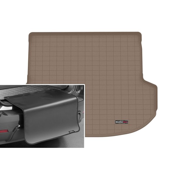 WeatherTech Cargo Trunk Liner with Bumper Protector compatible with 2021-2023 Hyundai Santa Fe - Behind 2nd Row w/ Bumper Protector, Tan