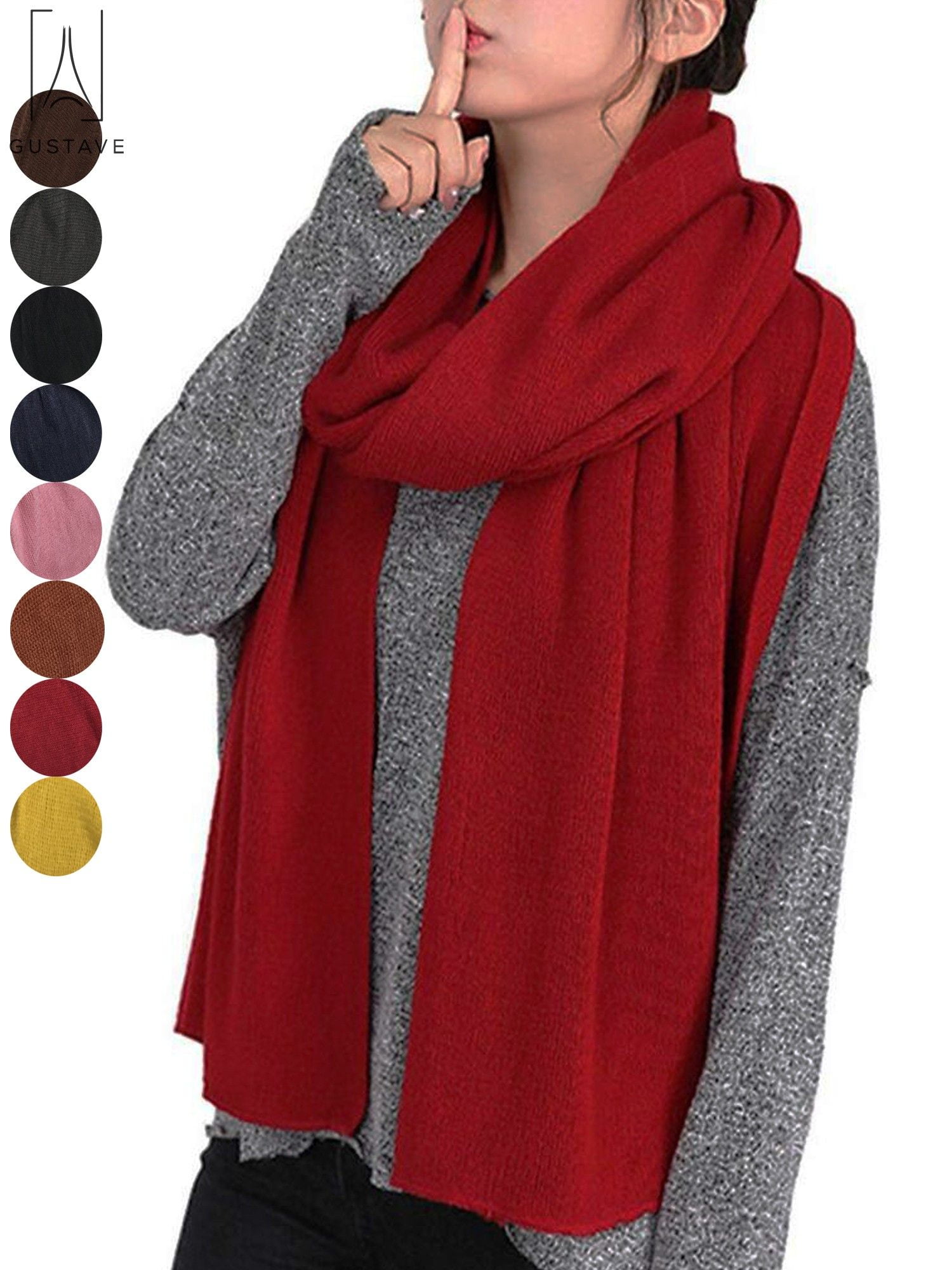 Oversized Crimson Red Scarf for Men Women Scarf Red Circle Scarf Red Cotton Scarf Boyfriend Gift Husband Gift for Men Preppy Scarf