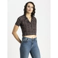 thumbnail image 2 of Moomaya Womens Printed Crop Shirt, Short Sleeves, Buttoned Shot Top, 2 of 9