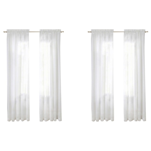 2X Cortinas Transparentes Blancas para Ventana 108 Pulgadas de 2 Paneles Cortinas Blancas Transparentes Cortinas Transparentes Panel Básico de Bolsillo de Varilla