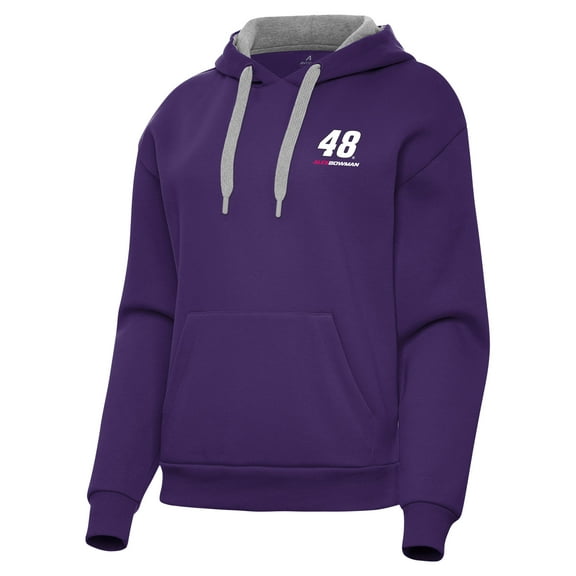 Women's Antigua  Purple Alex Bowman Victory Pullover Hoodie