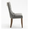 thumbnail image 3 of Tufted Dining Chair, Contemporary Velvet Chairs for Dining Room Upholstered Dining Chairs with Nailhead Rivet Trim Design Pull Ring on Backrest (Gray,Set of 2), 3 of 9