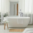 thumbnail image 3 of Wowow Brushed Nickel 1-handle Freestanding Waterfall Bathtub Faucet with Hand Shower (Valve Included), 3 of 7