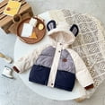 thumbnail image 5 of Hicidod Girls Winter Jacket Cute Bear Ears Hooded Warm Down Coats Fashion Solid Color Cotton Thicken Lightweight Outwear, 5 of 6