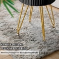 thumbnail image 2 of Hofitlead Velvet Storage Ottoman Vanity Stools - Multifunctional Upholstered Pleated Round Footrest with Golden Metal Legs,Removable Coffee Table Top Cover,Suitable for Living Room,Bedroom，Black, 2 of 9