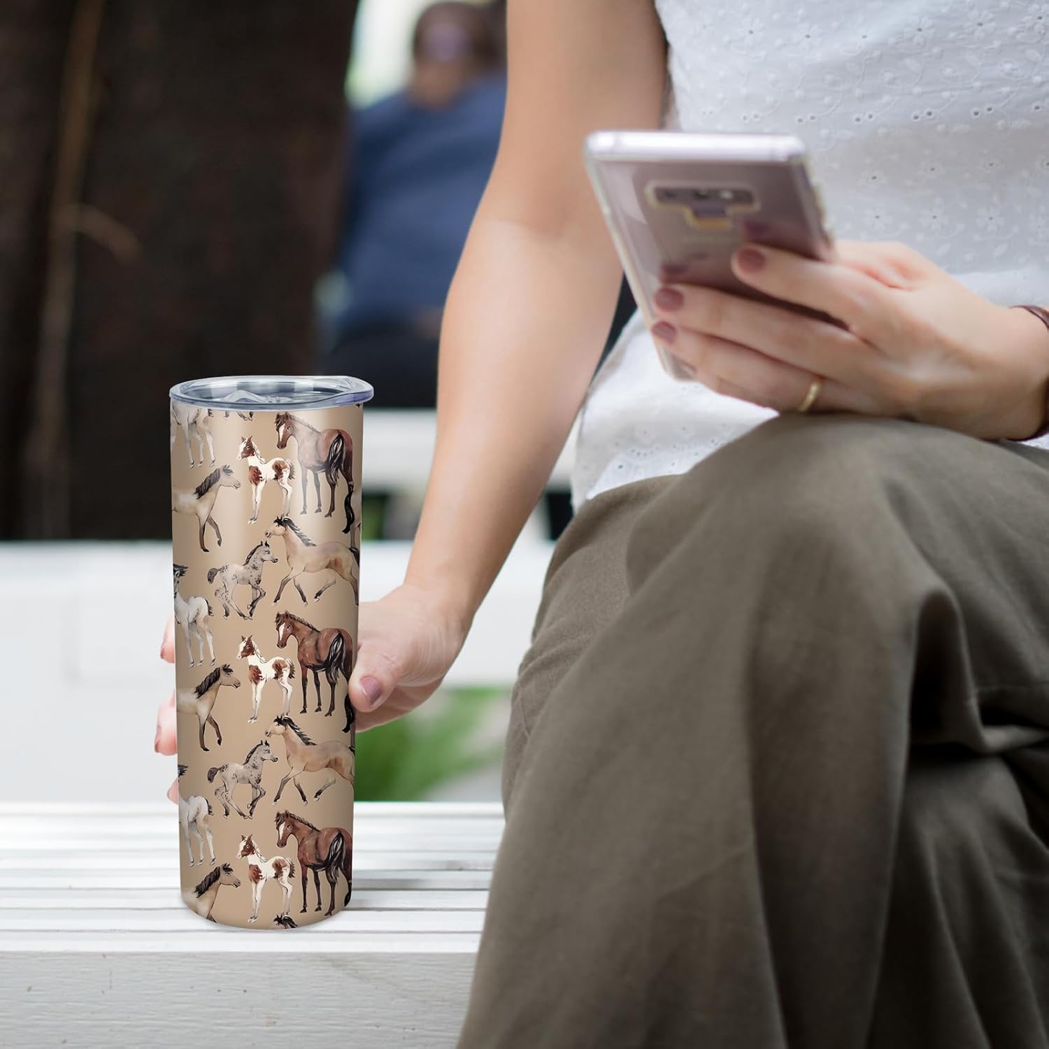 Horse Lover Insulated Tumbler with Straw and Lid - 20 oz Stainless Steel Travel Mug, Leak-Proof Coffee Cup & Water Bottle, Gift for Women Equestrian