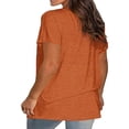 thumbnail image 4 of ZKCCNUK Womens Tops Under $5 Women's Summer Blouse Plus Size Summer Short Sleeve T-Shirts Casual Tunic Tops, 4 of 5