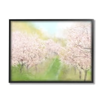 Stupell Industries Spring Cherry Blossom Orchard Grove Pink Petals Painting Black Framed Art Print Wall Art, Design by Kim Allen
