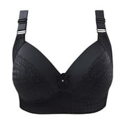 GUZYING Lingerie for Women Sexy Lingerie for Women Sexy Woman's Embroidered Glossy Comfortable Breathable Bra Underwear No Rims Strapless Bra Push up Bras for Women on Sales Black,3XL