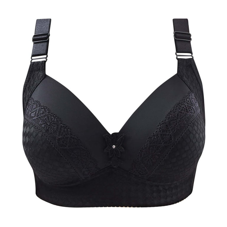 Bigersell Wirefree Bra With Support Women Embroidered Lace