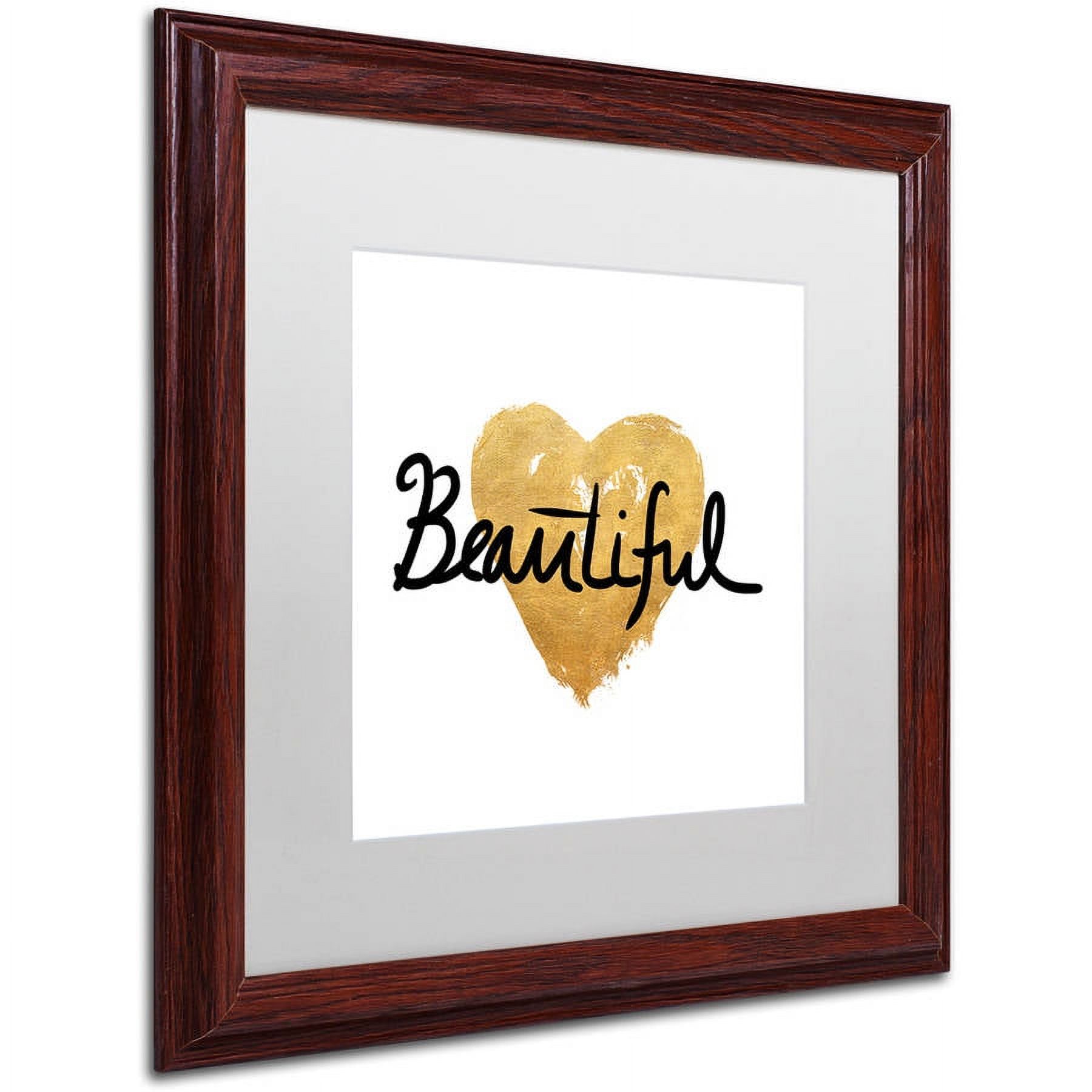 Trademark Fine Art "Beautiful On White" Canvas Art by Lisa Powell Braun, White Matte, Wood Frame