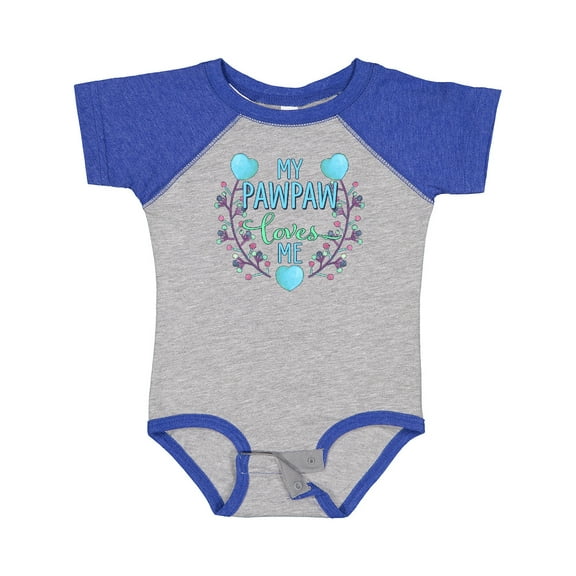 Inktastic My Pawpaw Loves Me with Flowers and Hearts Boys or Girls Baby Bodysuit