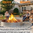 thumbnail image 4 of Fire Ring Pit 5FT Diameter Camp Fire Pit Heavy Duty Galvanized Steel,Silver, 4 of 5