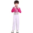 thumbnail image 4 of Cowsor Boys Disco Costume Kids 70s 80s Sequin Pop King Dance Star Halloween Carnival Party Cosplay Outfits, 4 of 5