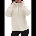 thumbnail image 2 of Sudadera de Mujer con Media Cremallera, Suave y Extragrande, con Bolsillos, Cálida y Afelpada. Albaricoque L, 2 of 8