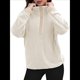 thumbnail image 2 of Sudadera de Mujer con Media Cremallera, Suave y Extragrande, con Bolsillos, Cálida y Afelpada. Albaricoque M, 2 of 8