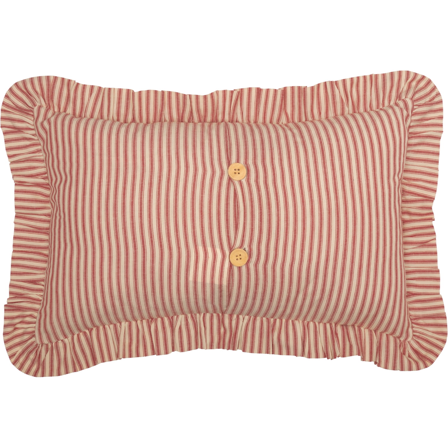 VHC Brands Sawyer Mill Red Ticking Stripe Fabric Pillow 14x22