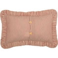 thumbnail image 5 of VHC Brands Sawyer Mill Red Ticking Stripe Fabric Pillow 14x22, 5 of 5