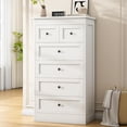 thumbnail image 2 of Akaber 6 Drawer Dresser for Bedroom, White Modern 43.3'' Tall Wood Dresser with Anti-Tip Kit, Storage Organizer, 2 of 6