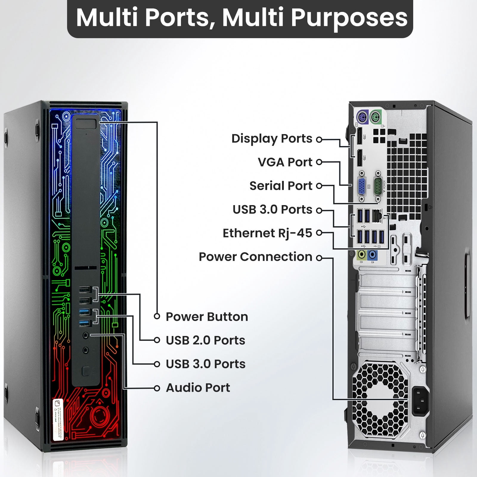 Restored HP G2 ProDesk RGB Desktop Computer PC, Intel i5 Quad-Core 6th Gen. Processor, 16GB Ram, 512GB SSD, 22 inch Monitor, Gaming Keyboard Mouse & Speaker, Wi-Fi, Windows 11 Pro (Refurbished)