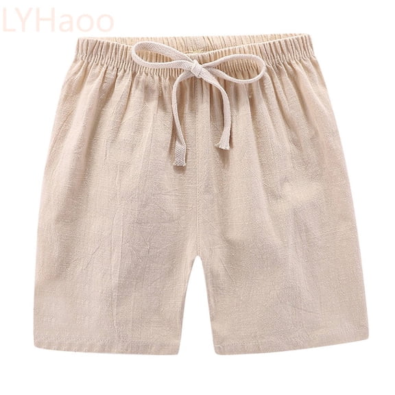 LYHaoo Boys Solid Color Shorts Elastic Waist Summer Shorts for Casual School,Sizes 3-4 Years