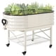 thumbnail image 1 of Yeshouse Cama de jardín elevada ovalada grande con patas y ruedas, jardinera de acero galvanizado grueso, ideal para jardinería en interiores y exteriores, flores y verduras, 1 of 8