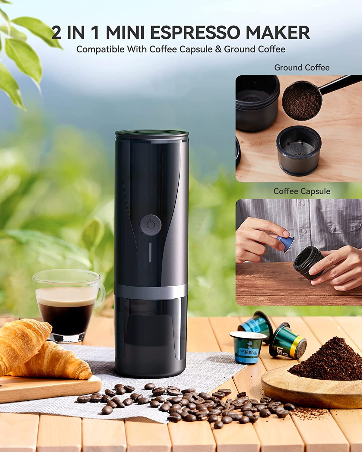 Portable Coffee Maker Fully Auto Espresso Mini Coffee Machine For Outdoor  Travel