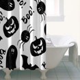 thumbnail image 4 of Halloween Black Ghosts Bats and Pumpkins Shower Curtain 36"x72" ,Bathroom Decorative Shower Curtains Set with 12 Hooks,Modern Waterproof Washable Shower Curtain, 4 of 6