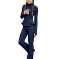 thumbnail image 4 of FAIWAD Girls Yoga Sets 2 Piece Outfits Long Sleeve Zip up Jacket and Leggings Athletic Gym Set, 4 of 8