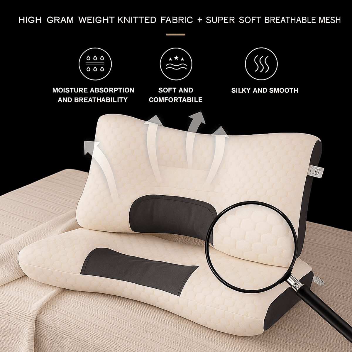 Eurhowing Memory Foam Cervical Pillow for Neck Pain Relief, Ergonomic Orthopedic Pillow, Contour Pillow for Side & Back Sleepers