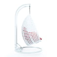 thumbnail image 3 of LeisureMod Modern Beige Wicker Hanging Double Seater Egg Swing Chair with Cushion, Red - Indoor/Outdoor Patio Swing, 3 of 5