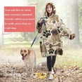 thumbnail image 4 of Wearable Oversized Blanket,Pug and Footprint Wearable Blanket Hoodie for Adults,Cozy Hooded Blankets with Super Pockets,Super Warm Fuzzy Pullover for Women & Men, 4 of 6