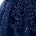 thumbnail image 6 of IBTOM CASTLE Flowers Girls Tulle Lace Dress for Kids Wedding Bridesmaid Pageant Birthday Party Communion Formal Princess Prom Maxi Gown 7-8 Years Dark Blue, 6 of 8