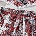 thumbnail image 4 of shoper 2T Girl's 2 Piece Outfit Paisley Hanky Hem Cami Spaghetti Top with Boho Shorts Set Toddler Girls Summer Outfits Red 9M, 4 of 6