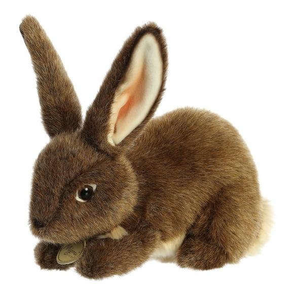 TheMogan 10" Flemish Rabbit Soft Fluffy Plush Stuffed Farm Animal Toy Gift Brown