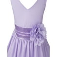 thumbnail image 6 of renvena Girls Toddler Kids Flower Chiffon Pleated Bridesmaid Wedding Pageant Party Dress Lavender 12, 6 of 7