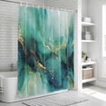 thumbnail image 6 of Turquoise Marble Shower Curtain, Waterproof Shower Curtains for Bathroom, Ink Painting Modern Abstract Aesthetics Washable Fabric Bathtub Curtain Set Bath Decor with 12 Hooks Extra Long 72"x96", 6 of 8