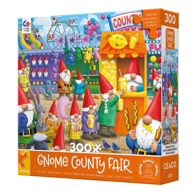 Ceaco Gnome County Fair 300 Piece Interlocking Jigsaw Puzzle