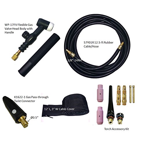 WP-17F17F//17FV Tig Welding Torch Flexible Body Head 150A Air Cooled in USA