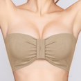 thumbnail image 4 of WHEANG Strapless Bra Women Strapless Bandeau Bra Seamless Wireless No Underwire Tube Top Bra Soft Stretch Comfortable Everyday Invisible Strapless Bra Brown Size L, 4 of 8